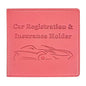 Car Registration and Insurance Holder, Premium PU Leather Vehicle Glove Box Car Organizer Men Women Wallet Accessories Case for ID, Driver's License - Pink - color: Pink
