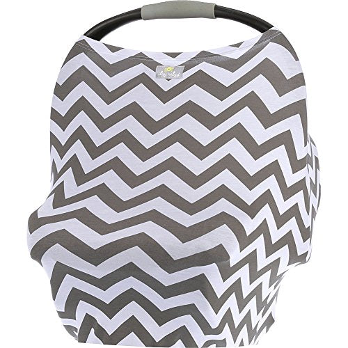Itzy Ritzy 4-in-1 Nursing Cover, Car Seat Cover, Shopping Cart Cover & Infinity Scarf – Breathable, Multi-Use Nursing Cover Up for Breastfeeding, Carseat Canopy & Stroller Cover (Gray Chevron) - color: Gray Chevron