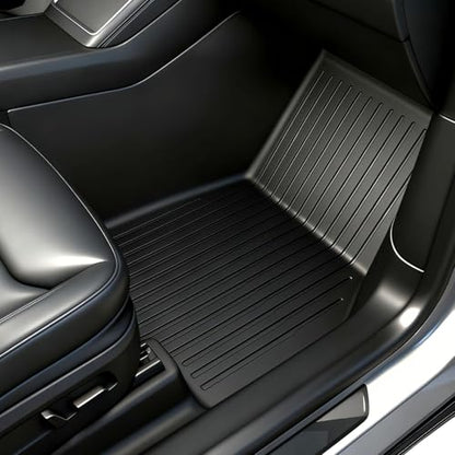 SUPER LINER 2025 2026 Tesla Model Y Juniper Floor Mats & Accessories & Extra-Thick TPE Cargo Liners CabinProtect™ for 5-Seater | All-Weather Pet & Child-Friendly System(Only fit Premium&Performance) - size: 9-Piece Set | Large