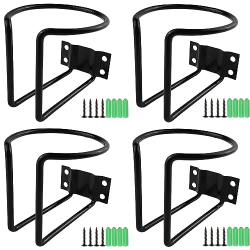 TIHOOD 4PCS Boat Ring Cup Holder Stainless Steel, Wall Mounted Cup Drink Holders for Boat, Universal Cup Holders for Marine, Yacht, Truck, RV, Trailer, Installs on Walls and Rails