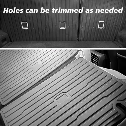 BestEvMod Vehicle Mat Cargo Liner Compatible with Mustang Mach E 2021-2026 Cargo Liner Trunk & Second Row Seats Back Mat Set of 2 All Weather Seat Protector Mat(Trunk Mat+Seats Back Cover) - style: Trunk Mat+Seats Back Cover