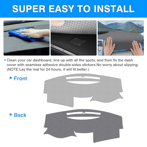 Autorder Gray Dashboard Cover Mat for Toyota Camry 2007-2011 Accessories Dash Cover Upgrade Polyester Dash Mat Sunshade Glare UV Rays Protector - size: Gray 2007-2011 Toyota Camry