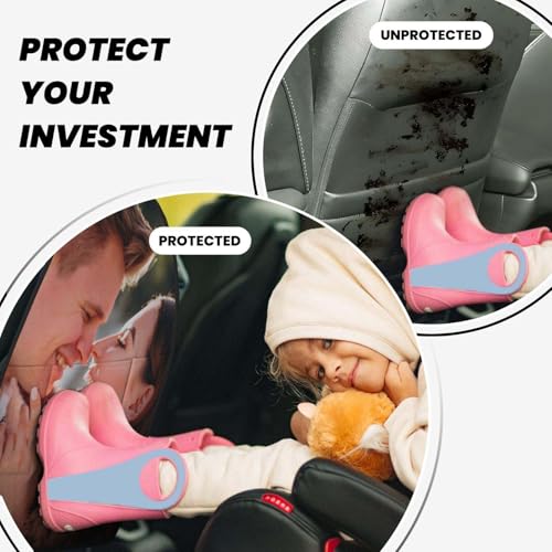 Custom Anti-kick Storage Mat for Car Seats 2 Pack with Text Logo Photo Personalized Mats Seat Back Protector with Storage Pockets Suitable for Most Car Seats