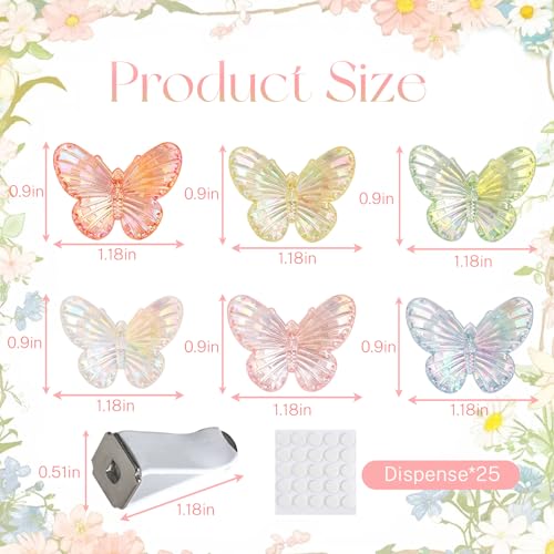 6 PCS Butterfly Car Vent Clips, Cute Butterflies Cars Air Conditioning Clip Decorations, Charm Automotive Interior Decor for Women Men