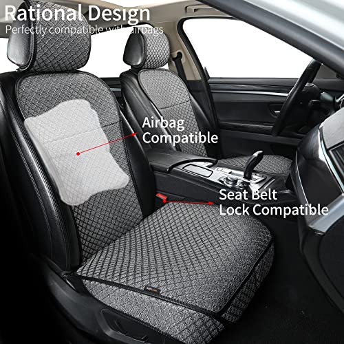 Breathable Car Seat Cover,Luxury Front Seat Cover,Durable and Non Slip,Polyester Silk Material, Universal Car Seat Cushion,Suitable for All Seasons,Airbag Compatible (Gray，1PC) - color: Gray-Front-1pc