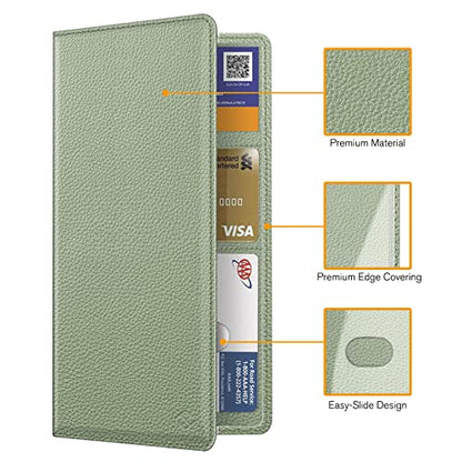 FINPAC Car Registration and Insurance Card Holder, Vehicle Glove Box Card Organizer Wallet Automobile Accessories for License - color: * Sage Green