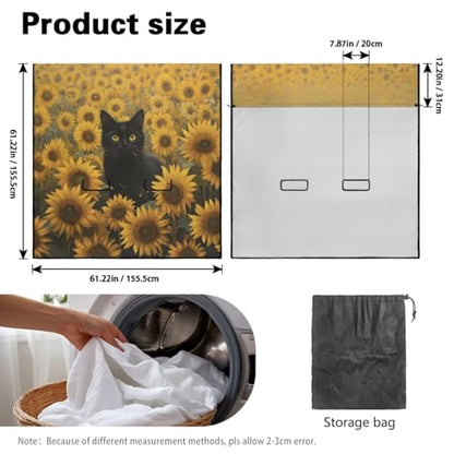 Cat Sunflower Print Waterproof Back Seat Cover, Rear Bench Seat Cover Universal Fit for Cars Sedans SUVs Vans Truck Automotive Interior Backseat Car Covers - color: Cat Sunflower