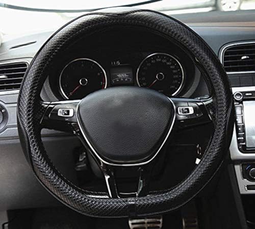Mayco Bell Flat Bottom Size Steering Wheel Cover Anti-Slip,Safety,Soft,Breathable,Durable,Full Surround,Comfortable Grip Microfiber Leather (D-Shape,Black) - color: Black, size: D Shape