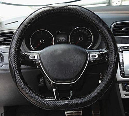 Mayco Bell Flat Bottom Size Steering Wheel Cover Anti-Slip,Safety,Soft,Breathable,Durable,Full Surround,Comfortable Grip Microfiber Leather (D-Shape,Black) - color: Black, size: D Shape
