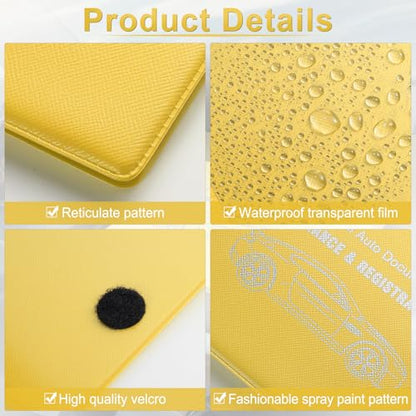 UYYE Car Organizer, 2-Pack Glove Box Documents Holder, Yellow, Waterproof, Classic Style, Space Theme, Unisex-Adults, Vehicle Owners, Drivers - color: Yellow