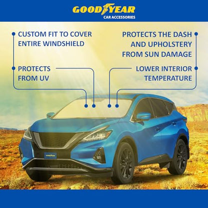 Goodyear Foldable Windshield Sunshade for Nissan Murano 2015-2024, SUV car Accessories, Sunshade Cover, Sun Shade Car Windshield, Window Sun Blocker - GY008277 - color: For Nissan Murano 15-24