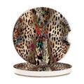 Car Coasters for Cup Holders,2 Pack Leopard Absorbent Ceramic Coaster Abstract Animal Print Car Cup Holder Non-Slip Auto Accessories Interior Decor for Your Car Keep Clean