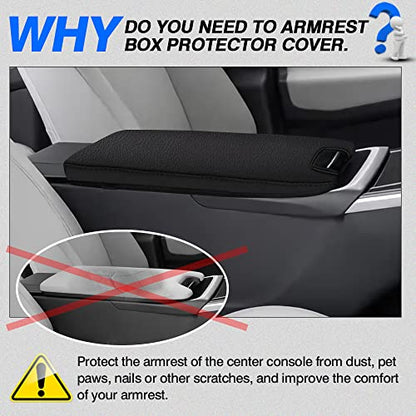 Autorder Center Console Cover for 2023 2024 2025 Toyota bZ4X /Subaru Solterra Accessories Armrest Cover Anti-Scratch Middle Console Pad Leather Armrest Protector - size: 23-25 bZ4X