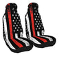Dujiea USA Patriotic Firefighter Flag Car Front Seat Covers 2 Pcs Universal Auto Seat Covers Front Seats Only, Vehicle Bucket Seat Protectors Fit for Most Car SUV Sedan and Truck - color: USA Patriotic Firefighter Flag