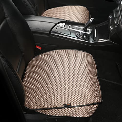 Breathable Universal Four Seasons Car Seat Covers, Luxury Car Seat Cushion，Protectors for Front Seat Bottoms,Compatible with 95% Vehicles， Fit for Cars Truck SUV (Gold Beige,2PCS) - color: Gold Beige-2PCS