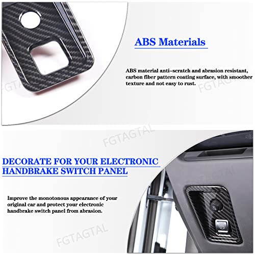 Car Electronic Handbrake Trim Cover Compatible with Chevrolet Corvette C8 2020-2025, ABS Dashboard Electronic Handbrake Switch Panel Cover Trims (Carbon Fiber Pattern Black) - color: Carbon Fiber Pattern Black
