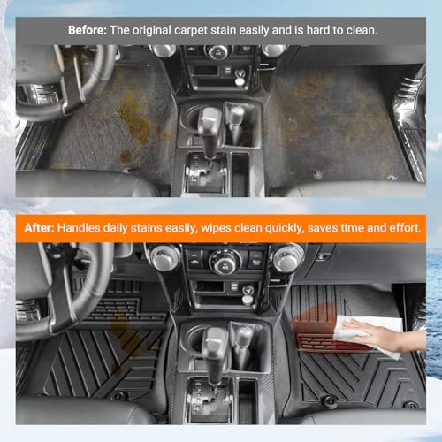 powoq Floor Mats Compatible with Toyota 4Runner Cargo Mat Backrest Mat TPE Replacement for 2013-2024 Toyota 4Runner Accessories (Fit W/Sliding Tray, Upgraded Trunk Mat+Backrest Mat+Floor Mats) - size: Compatible with 4Runner W/Sliding Tray | 2013-2024
