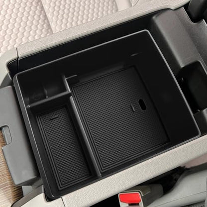Compatible with GMC Acadia Center Console Organizer 2017-2019 2020 2021 2022 2023 Acadia SL SLE SLT Denali AT4 Interior Accessories, ABS Armrest Storage Box Insert Tray, Black
