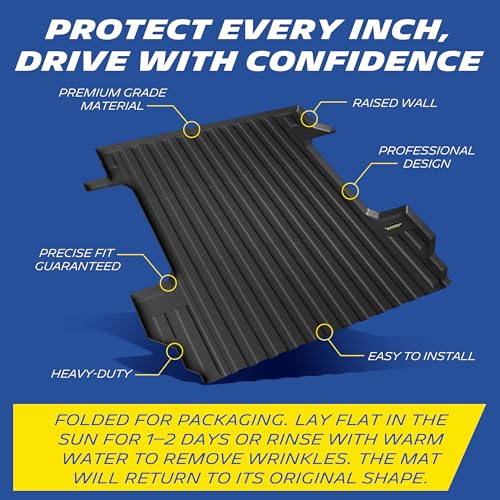 MICHELIN Truck Bed Mat for 2019-2026 Chevy Silverado/GMC Sierra 1500 5.8 FT / 69.9" Only (Not Fit Optional CarbonPro Bed), All-Weather Truck Bed Liner, Custom Fit, Durable TPE Bedliner, Non-Slip - size: 2) Silverado/Sierra 1500 | 19-26 | 5.8 FT