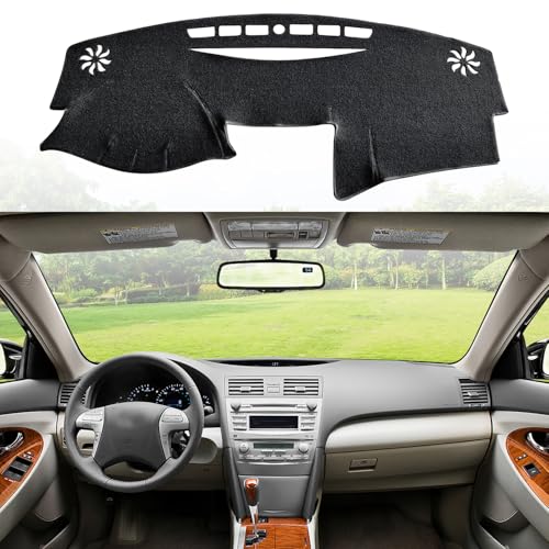 Dashboard Dash Cover Mat for Toyota Camry 2007 2008 2009 2010 2011 Polyester Custom Fit Toyota Camry Accessories Dash Cover (Camry 2007-2011, Black) - size: Toyota Camry 2007-2011