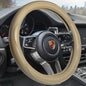 HAOKAY Top Grade Beige Genuine Leather Steering Wheel Cover Men Women, Luxury Steering Wheel Cover for Cars, SUVS and Trucks, Universal 14.5-15 inch - color: BEIGE