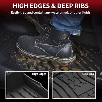LASFIT Floor Mats for 2017-2020 Ford Fusion & Lincoln MKZ, Custom Fit Full Coverage All Weather TPE Floor Liners, Front & Rear Rows, Black - size: 2017-2020|Fusion& MKZ|Floor Mats