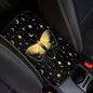 Gold Butterfly Moon Stars Car Center Console Cover,Car Armrest Cover Cushion,Universal Car Armrest Storage Box Car Interior Accessories - color: Gold Butterfly Moon Stars