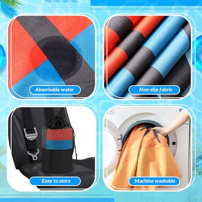 Hahafelt Car Seat Towel Covers with Storage Bag, 63 x 32 Inch Universal Non Slip Waterproof Sweat Protector for Car Truck, Gym Swimming Running, Machine Washable(2 Pack,Beach Palm Trees) - style: Beach Palm Trees