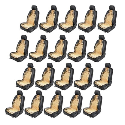ZONETECH Wood Beaded Seat Cushion, Premium Quality, Car Massaging, Double Strung, Stress Free (20-Pack) - size: 20 PACK