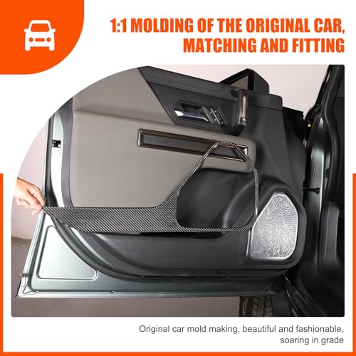 Car Door Panel Cover Anti-Kick Protective Pad for Hummer EV Accessories 2024 2025 2026 SUV Pickup Soft Carbon Fiber Protector Mat Dirty Collision Stickers Inner Decorative 2PCS (Front Door Black)