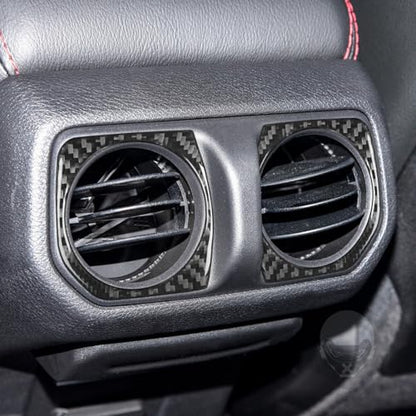 2PCS Rear Air Vent Frame Trim Compatible with Jeep Wrangler JL JLU Gladiator JT 2018-2024, Real Carbon Fiber Material Air Conditioning Outlet Cover Accessories - color: Black 19