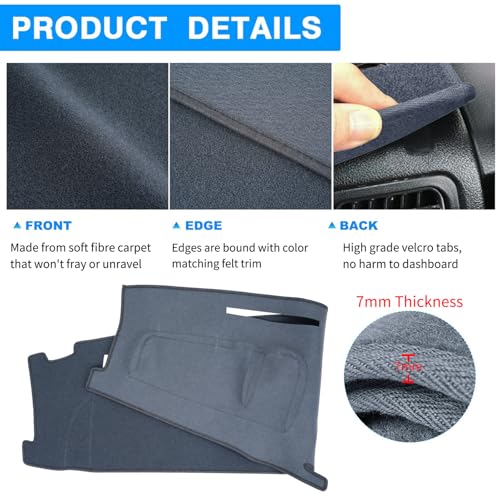 Dashboard Cover Custom Fit for Ford Econoline E150 E250 E350 E450 Super Duty Wagon Cargo Van 2009-2015,Dash Cover Mat Pad Carpet Protector (Dark Gray) - color: 2009-2015 Dark Gray