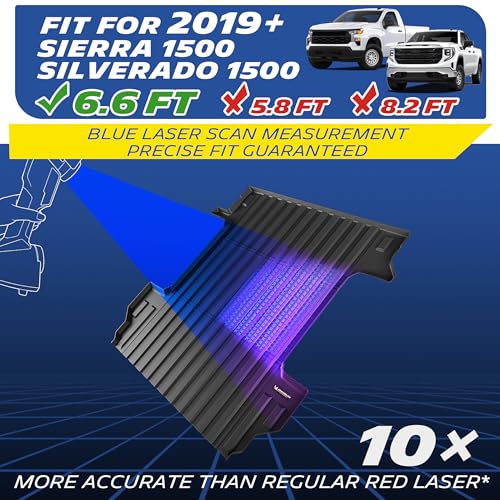 MICHELIN Truck Bed Mat for 2019-2026 Chevy Silverado/GMC Sierra 1500 6.6 FT / 79.4" Only (Not Fit Optional CarbonPro Bed), All-Weather Truck Bed Liner, Custom Fit, Durable TPE Bedliner, Non-Slip - size: 2) Silverado/Sierra 1500 | 19-26 | 6.6 FT