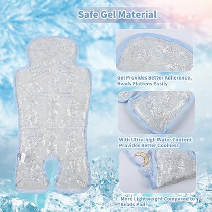 Miracle Baby Gel Car Seat Cooling Pad, Baby Stroller Ice Cooler Mat Summer Cooling Seat Liner for Babies(1 Pack) - color: Moon
