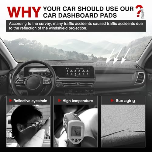 Autorder Dashboard Cover Mat for Kia Seltos 2024 2025 2026 Accessories Dash Cover Upgrade Flannel Dash Mat Sunshade Glare UV Rays Protector - size: 2024-2026 Kia Seltos