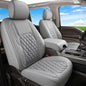 Huidasource Tacoma Front&Back Seat Covers, Gray Leather Car Seat Cushion Cover Accessories Fit for 2016-2023 Double & Crew Cab Toyota Tacoma SR SR5 Limited TRD Sport/Pro/Off Road(Full Set/Gray)