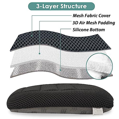 AEROiVi 17.7" L × 16.9" W × 3" H,Car Booster Seat Cushion Raise The Height for Short People Driving, Breathable 3D Air Mesh, 3 Inch Booster Seat, Non-Slip Bottom, Car Seat Pad with Truck,Cars,SUVs - size: 3 inch thick