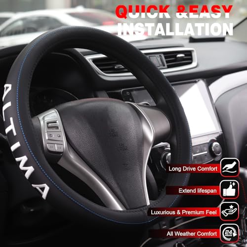 XITER Leather Steering Wheel Cover for Altima 2007-2018,with Altima Logo - color: Altima 2007-2018,With "Altima" LOGO