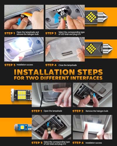 Zakolak 24PCS LED Interior Car Lights, Extremely Bright 6500K White LED Bulb Kit, Applicable to Dome Map Door Lights and Other Parts Replacement for Your Cars, to Help You See Inside The Car at Night - color: Xenon White