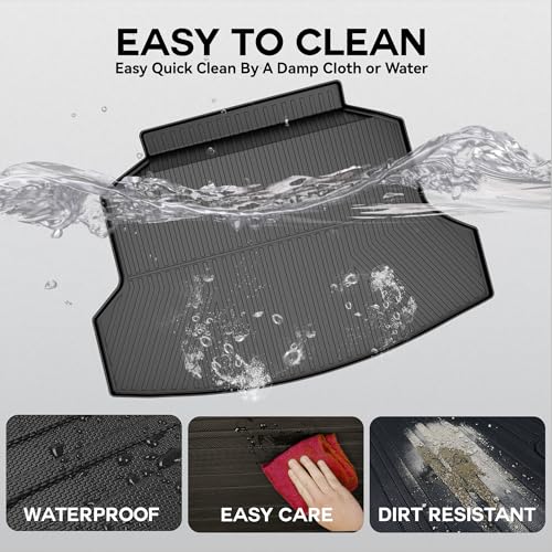 CRV Cargo Liner 2012-2016: DISUTOGO Cargo Mat Fit for Honda CR-V 2012-2016 All Weather TPE Rear Trunk Liner Waterproof Durable Trunk Mat Accessories Black
