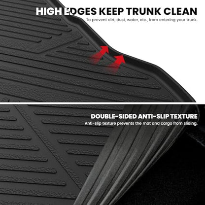 LASFIT Cargo Mat for Dodge Charger Daytona 2024 2025 2026 Scat Pack & R/T (Fit 2-Door, Not for 4-Door), All Weather TPE Custom Fit Trunk Mats Cargo Liners, Black - style: 5) Charger Daytona | 2024-2026 | Trunk Mat
