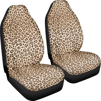 Pehede Car Seat Cover Leopard Front for Cars, Easy to Install Cover Set, Accessories Auto Trucks Van SUV,2 Packs - color: Multi19