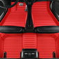 Add Personal Touch to Your Vehicle with IMEISH Customizable Logo Text Car Mats for 99% of vehiclesPads Protection Non-Slip Leather Floor Liners (Red Stripe) - color: Red stripe