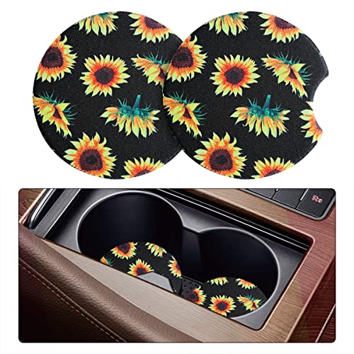Moly Magnolia 2 Pack Car Coasters for Drinks Absorbent - 2.75 Inch Cute Car Cup Holder Coasters for Women, Removable Cup Holder Coaster for Women Girls, Car Interior Accessories (Style J) - color: Style J