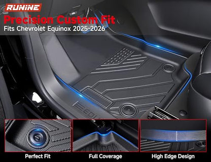 Floor Mats for Chevy Equinox 2025-2026/GMC Terrain (Not for EV),All Weather Protection Custom Floor Mats Trunk Cargo and Car Windshield Cover Set for Chevy Equinox Accessories - size: Chevy Equinox 2025-2026
