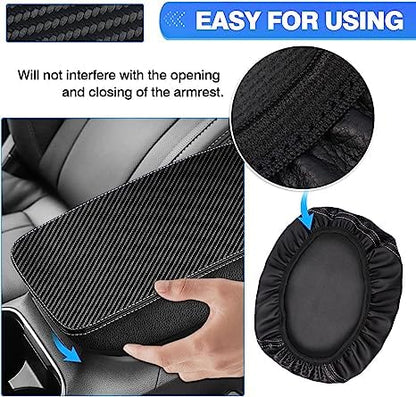 Autorder Center Console Cover for Subaru Outback 2020-2025 Accessories Armrest Cover Carbon Fiber Anti-Scratch Middle Console Pad Leather Armrest Protector - size: Subaru Outback 2020-2025