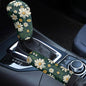 Daisy Printed Car Handbrake Cover and Gear Shift Cover Sets for Women Men, Soft Elastic Car Handbrake Cover with Shift Knob Cover, Universal Fits Car Interior Accessories, Set of 2 - color: Daisy - Green and White
