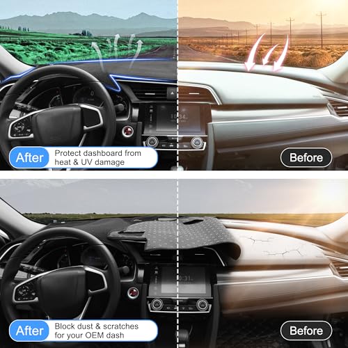 YYCKE Dash Cover Mat Custom Fit for 2015-2020 Ford F150 (Without HUD) (Not fits for 2018 F150 Dashboard Without Speaker in Center Bin) Accessories Dashboard Pad Carpet Protector - size: Fo-rd F150 2015-2020