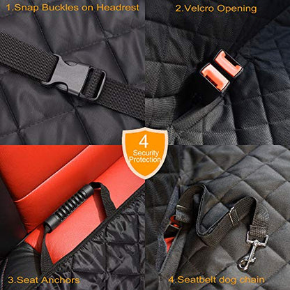 Dog Seat Cover, 100% Waterproof Bench Seat Cover Protector Scratch Proof Nonslip Durable Soft Pet Back Seat Covers for Cars Trucks & SUV