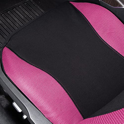 Flying Banner Butterfly car seat Covers ful Set Fashion Universal Lady Woman Female Rear Bench Split Colorized (2 Fronts, Pink) - color: Pink, size: 2 Fronts